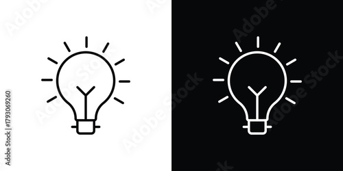 Bulb icon outline and linear vector. outline icon and illustration