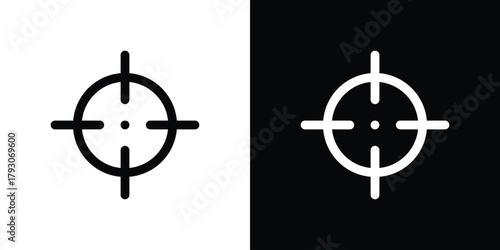 Bullseye pointer icon outline and linear vector. outline icon and illustration