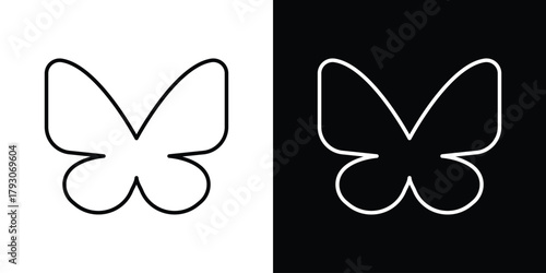 Butterfly icon outline and linear vector. outline icon and illustration