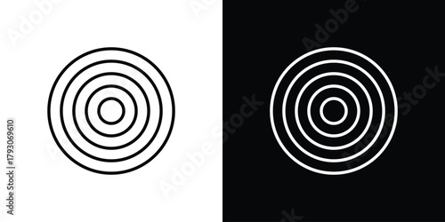 Bullseye icon outline and linear vector. outline icon and illustration