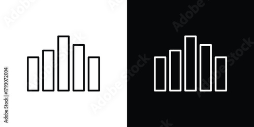 Chart histogram icon outline and linear vector. outline icon and illustration