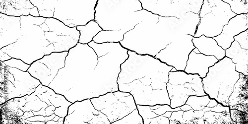 digital wall grunge and dust pattern surface Cracked white wall texture design element white background.
