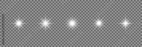 Realistic sun rays with glowing beams, starburst shine, and bright light flare. Transparent vector with radiant star flash and luminous white glow—ideal for vivid, sunny, and dynamic visual designs.