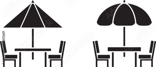 Black patio furniture with umbrellas outdoor furniture table