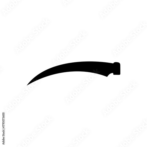Blade scythe silhouette vector flat illustration design.