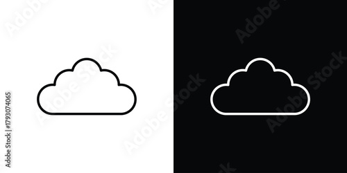 Cloud icon outline and linear vector. outline icon and illustration