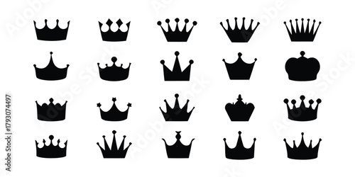 crown, royalty, king, queen, monarch, royal, symbol, icon, silhouette, black and white, design, graphic, element, crest, tiara, regal, power, authority, leadership, fairy tale, princess, prince, medie
