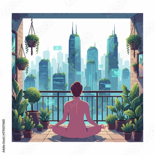 “Urban Eco Balance Vector Illustration”