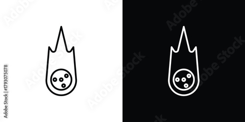 Comet icon outline and linear vector. outline icon and illustration