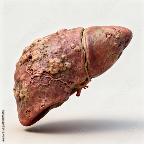 Detailed Anatomical Model of Human Liver with liver cancer, liver metastasis.