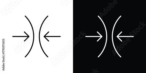 Compress icon outline and linear vector. outline icon and illustration