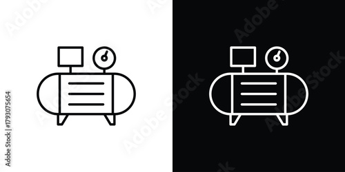 Compressor icon outline and linear vector. outline icon and illustration