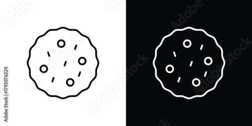 Cookie icon outline and linear vector. outline icon and illustration