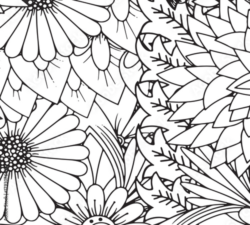 Simple flower coloring pages for adults and kids 