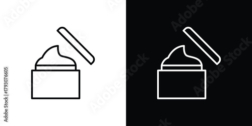 Cream icon outline and linear vector. outline icon and illustration