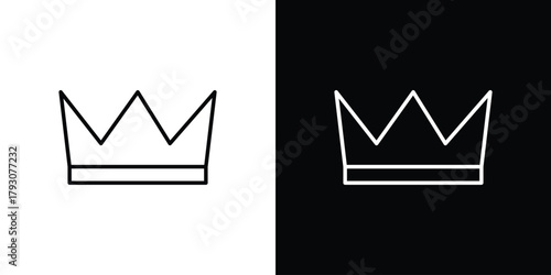 Crown icon outline and linear vector. outline icon and illustration