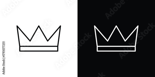 Crown icon outline and linear vector. outline icon and illustration