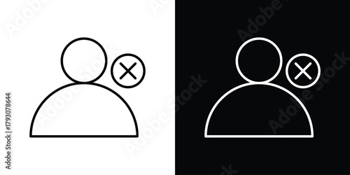 Delete user icon outline and linear vector. outline icon and illustration