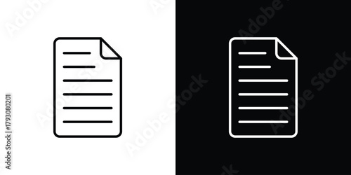 Document icon outline and linear vector. outline icon and illustration