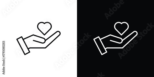 Donate icon outline and linear vector. outline icon and illustration