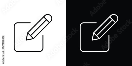 Edit icon outline and linear vector. outline icon and illustration