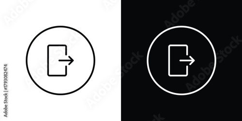 Exit icon outline and linear vector. outline icon and illustration