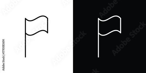 Flag icon outline and linear vector. outline icon and illustration
