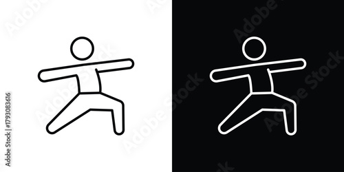 Fitness exercise icon outline and linear vector. outline icon and illustration