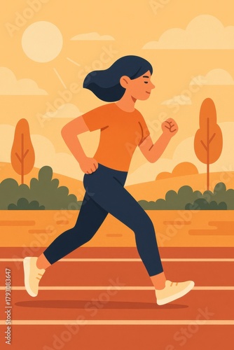 Running Outdoor Illustration