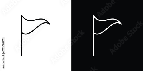 Flag icon outline and linear vector. outline icon and illustration