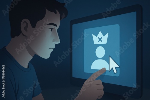 Man Looking at Screen Icon