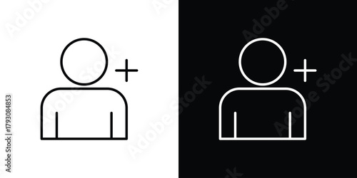 Following icon outline and linear vector. outline icon and illustration