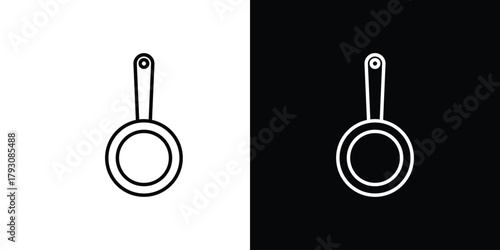 Frying pan icon outline and linear vector. outline icon and illustration