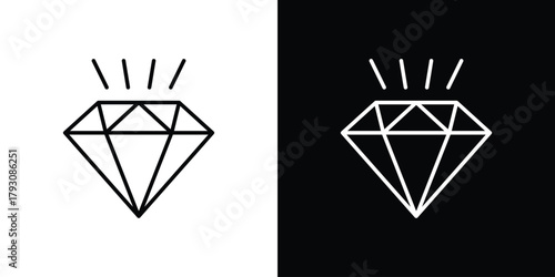 Gem icon outline and linear vector. outline icon and illustration