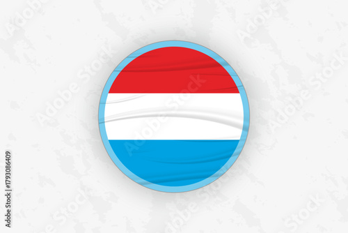 Luxembourg Flag Circular Sticker Design, National Pride Decal.