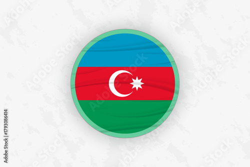 Azerbaijan Flag Circular Sticker Design, National Pride Decal.
