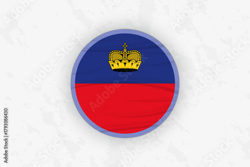 Liechtenstein Flag Circular Sticker Design, National Pride Decal.