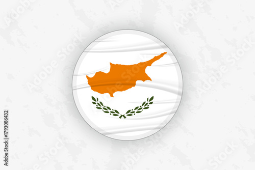 Cyprus Flag Circular Sticker Design, National Pride Decal.
