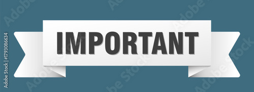 important ribbon isolated on transparent background. important ribbon