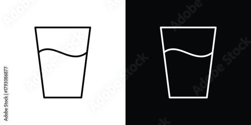 Glass icon outline and linear vector. outline icon and illustration