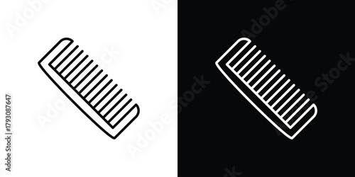 Hair brush icon outline and linear vector. outline icon and illustration