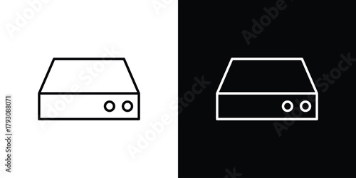 Hard Disk icon outline and linear vector. outline icon and illustration