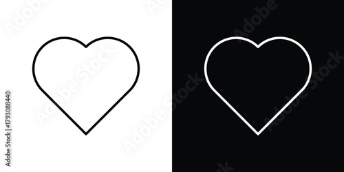 Heart icon outline and linear vector. outline icon and illustration