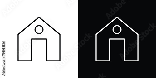 Home icon outline and linear vector. outline icon and illustration