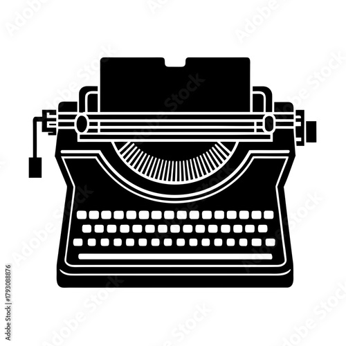 a vintage typewriter vector art illustration
