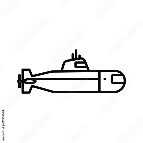 Outline illustration of a submarine