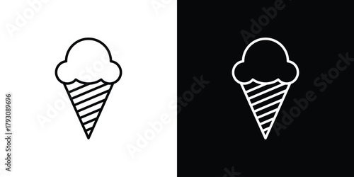 Ice cream icon outline and linear vector. outline icon and illustration