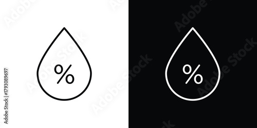Humidity icon outline and linear vector. outline icon and illustration
