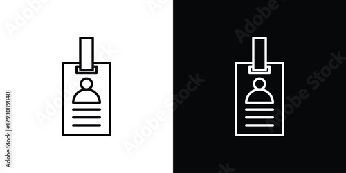 ID badge icon outline and linear vector. outline icon and illustration