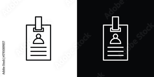 ID badge icon outline and linear vector. outline icon and illustration